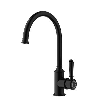 Ikon Clasico Gooseneck Sink Mixer Matt Black