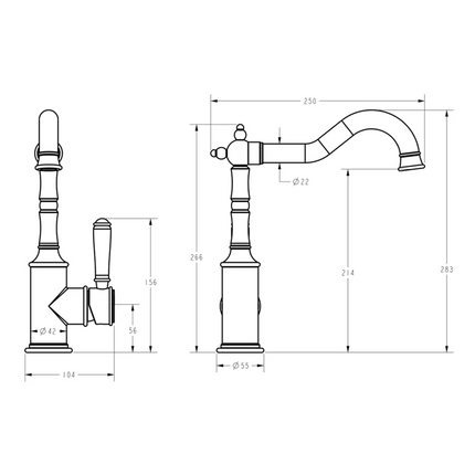 Ikon Clasico Sink Mixer Brushed Nickel