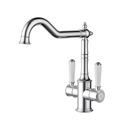 Ikon Clasico Twin Handle Sink Mixer Chrome