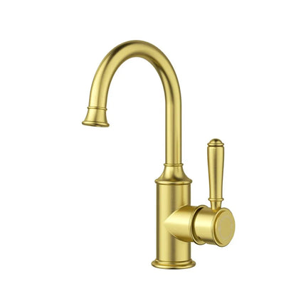 Ikon Clasico Gooseneck Basin Mixer Brushed Gold