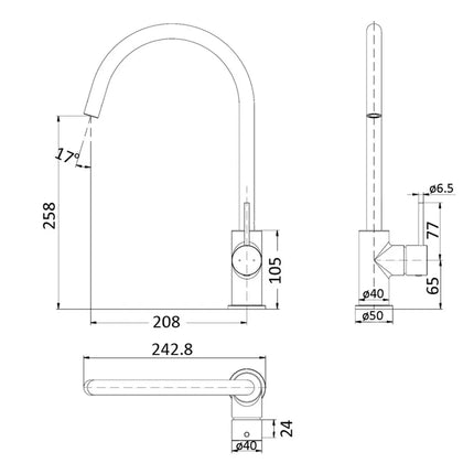 Ikon Hali Sink Mixer Matt Black