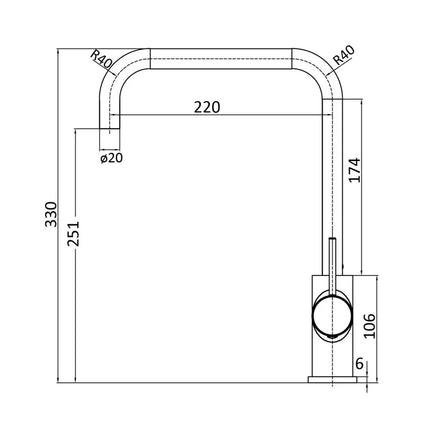 Ikon Hali Square Neck Sink Mixer Chrome