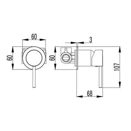 Ikon Hali Wall Mixer Brushed Nickel