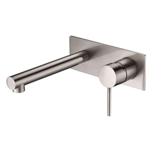 Ikon Hali Wall Basin Mixer Brushed Nickel