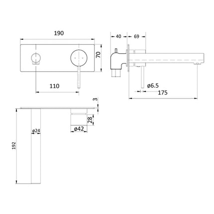 Ikon Hali Wall Basin Mixer Chrome