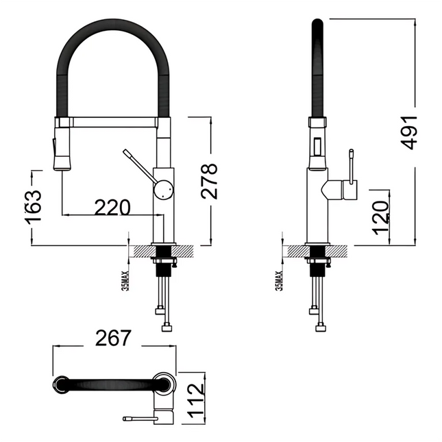 Ikon Scotia High-Rise Sink Mixer Chrome