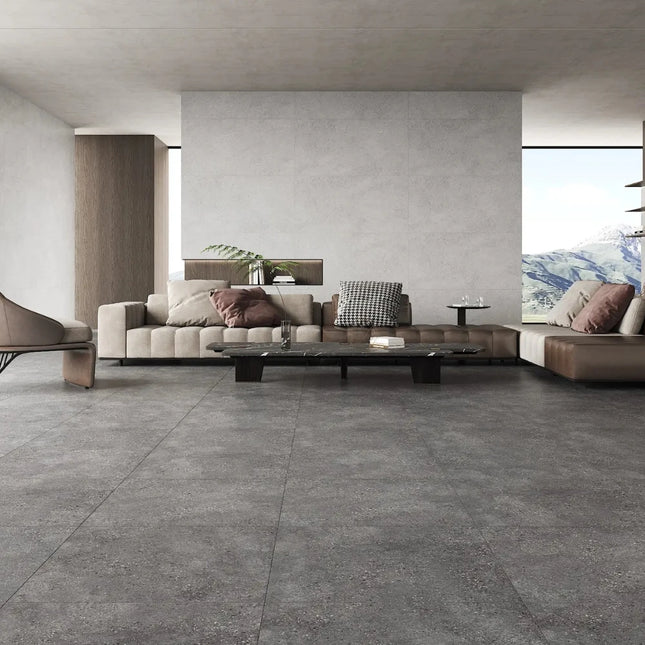 Concrete Look Tile Hamilton Dark Grey Smooth Grip