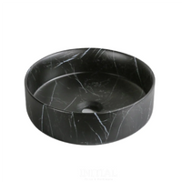 Above Counter Basin Carrara Pattern Round Matte Black 360X360X120 ,