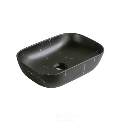 Above Counter Basin Marble Pattern Matte Black 460X330X135 ,