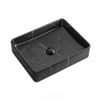 Above Counter Basin Marble Pattern Matte Black 470X360X110 ,