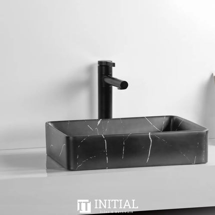 Above Counter Basin Marble Pattern Matte Black 470X360X110 ,