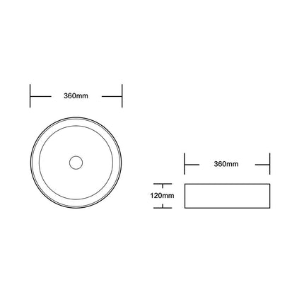 Above Counter Basin Rhombus Shape, Matte Black, 360X360X120 ,