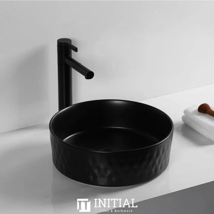 Above Counter Basin Rhombus Shape, Matte Black, 360X360X120 ,