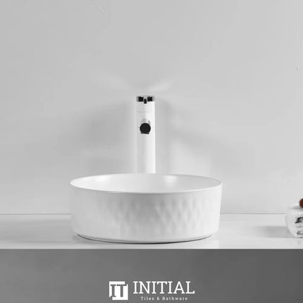 Above Counter Basin Rhombus Shape, Matte White, 360X360X120 ,