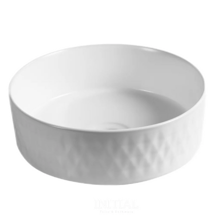 Above Counter Basin Rhombus Shape, Matte White, 360X360X120 ,