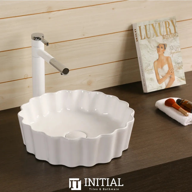 Above Counter Basin Gloss White Bottle Cap Shape 385X385X110 ,