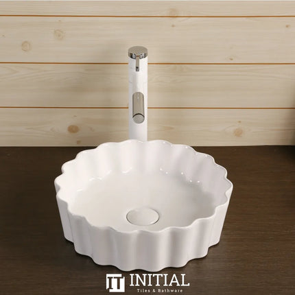 Above Counter Basin Gloss White Bottle Cap Shape 385X385X110 ,