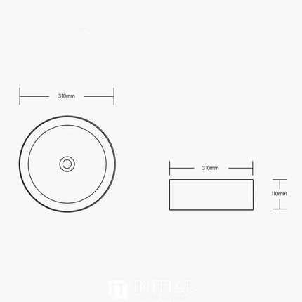 Above Counter Basin Round Gloss White 310X310X110 ,