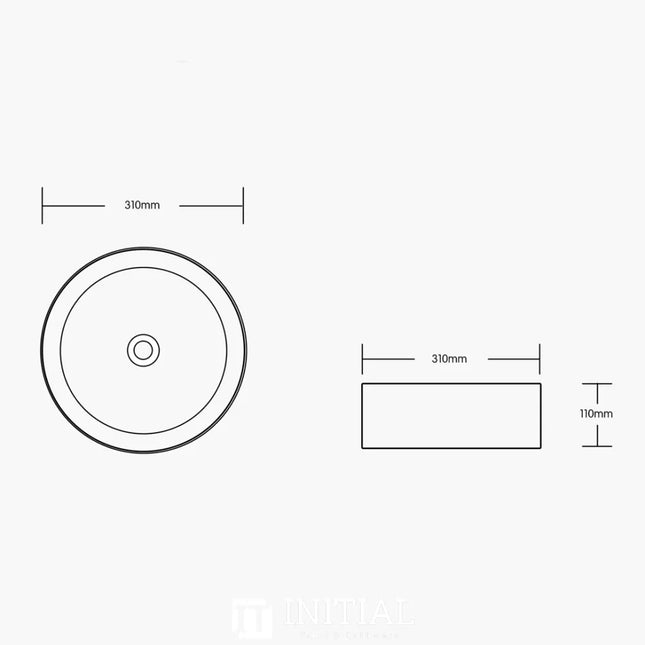 Above Counter Basin Round Matte White 310X310X110 ,