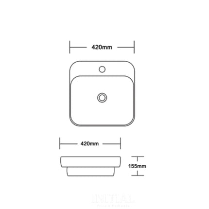 Rectangle Above Counter / Inset Basin Gloss White 420X420X155 ,