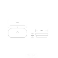 Rectangle Above Counter / Inset Basin Gloss White 500X420X155 ,
