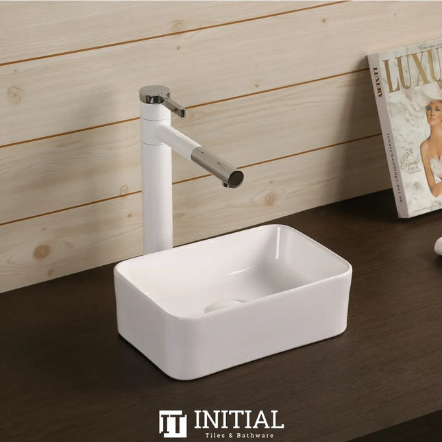 Above Counter Basin Gloss White Rectangle 300X200X100 ,