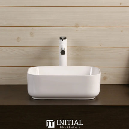 Above Counter Basin Gloss White Rectangle 400X300X140 ,