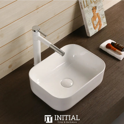 Above Counter Basin Gloss White Rectangle 400X300X140 ,