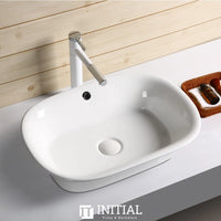 Above Counter Basin Gloss White Rectangle 550X390X155 ,