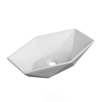 Above Counter Basin Gloss White Geometry 565X365X125 ,