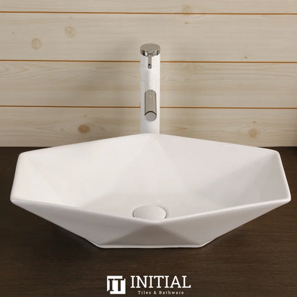 Above Counter Basin Gloss White Geometry 565X365X125 ,
