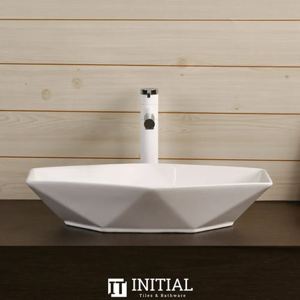 Above Counter Basin Gloss White Geometry 565X365X125 ,