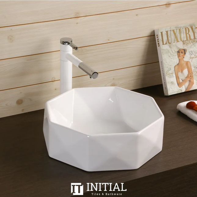 Above Counter Basin Gloss White Geometry 420X420X130 ,