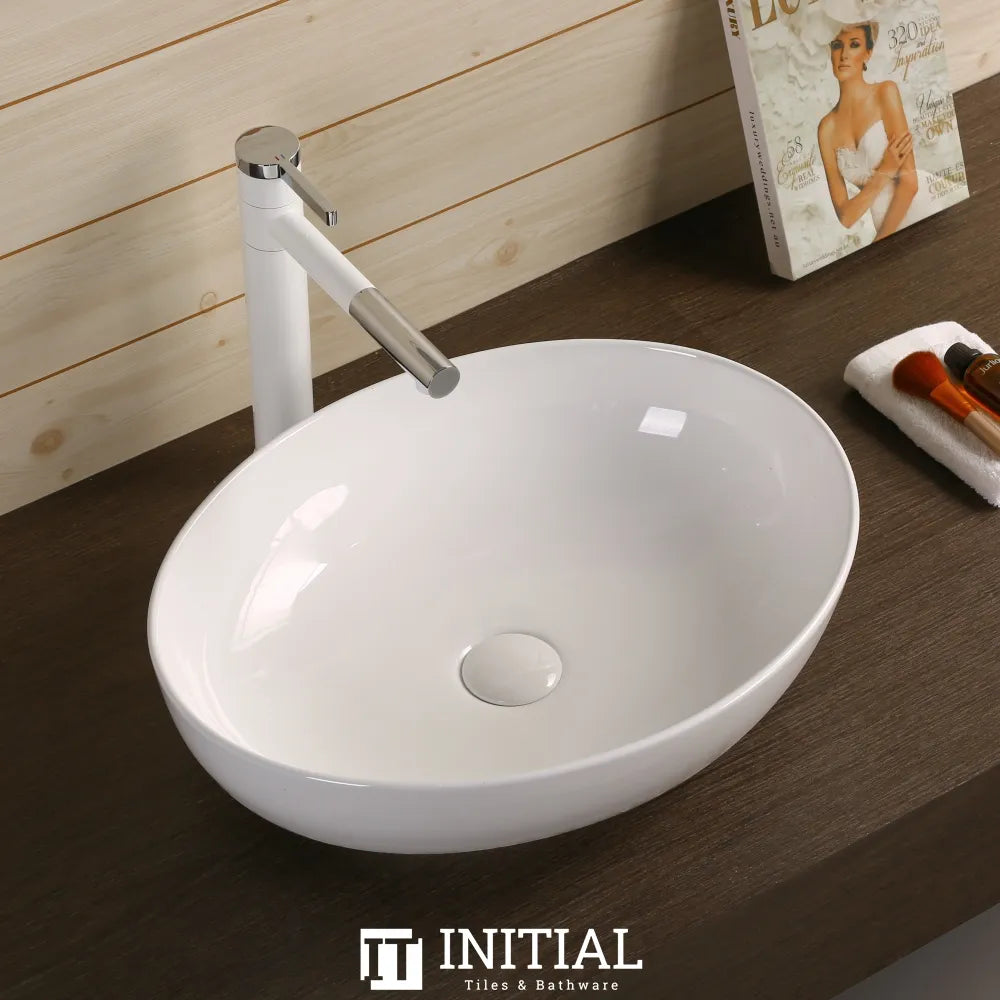 Above Counter Basin Gloss White Oval 515X395X135 ,