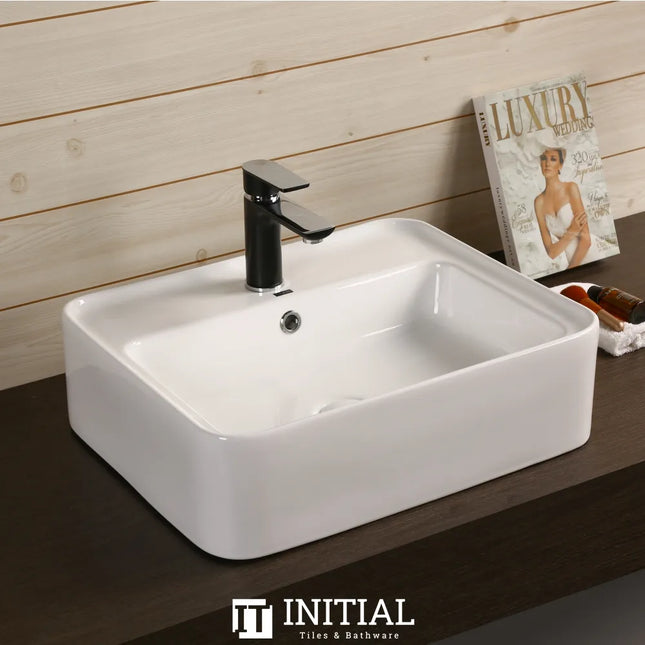 Above Counter Basin Gloss White Rectangle 530X430X155 ,