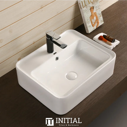 Above Counter Basin Gloss White Rectangle 530X430X155 ,