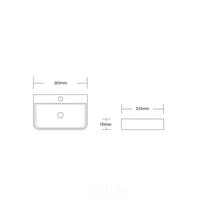 Above Counter Basin Gloss White Rectangle 365X255X110 ,