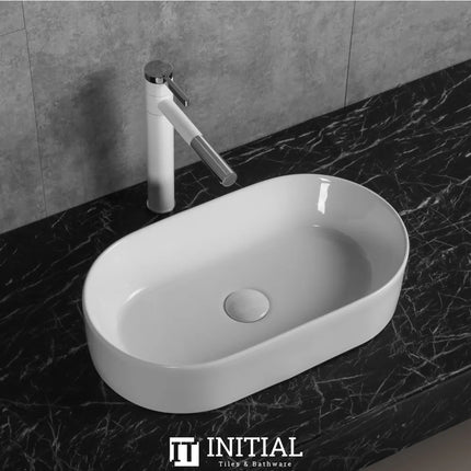 Above Counter Basin Gloss White Oval Shape 530X300X115 ,