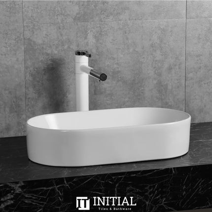 Above Counter Basin Gloss White Oval Shape 530X300X115 ,