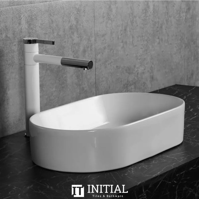 Above Counter Basin Gloss White Oval Shape 530X300X115 ,