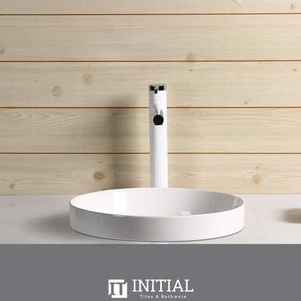 Round Above Counter / Inset Basin Gloss White 360X360X115 ,