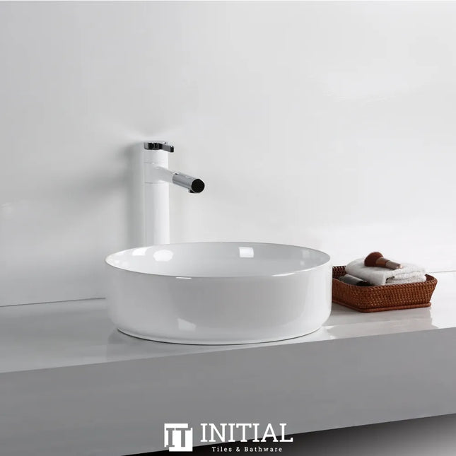 Above Counter Basin Gloss White Round 395X395X115 ,