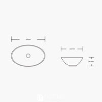 Above Counter Basin Gloss White Oval 410X330X140 ,