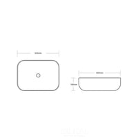 Above Counter Basin Gloss White Rectangle 505X400X140 ,