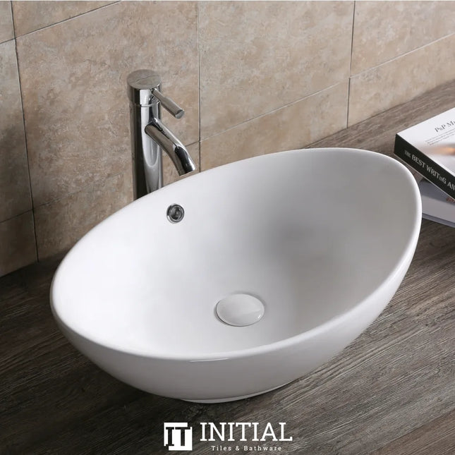 Above Counter Basin Gloss White Oval 590X385X195 ,