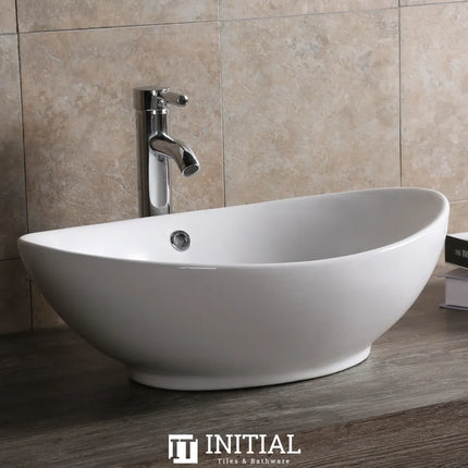 Above Counter Basin Gloss White Oval 590X385X195 ,