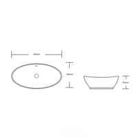 Above Counter Basin Gloss White Oval 590X385X195 ,