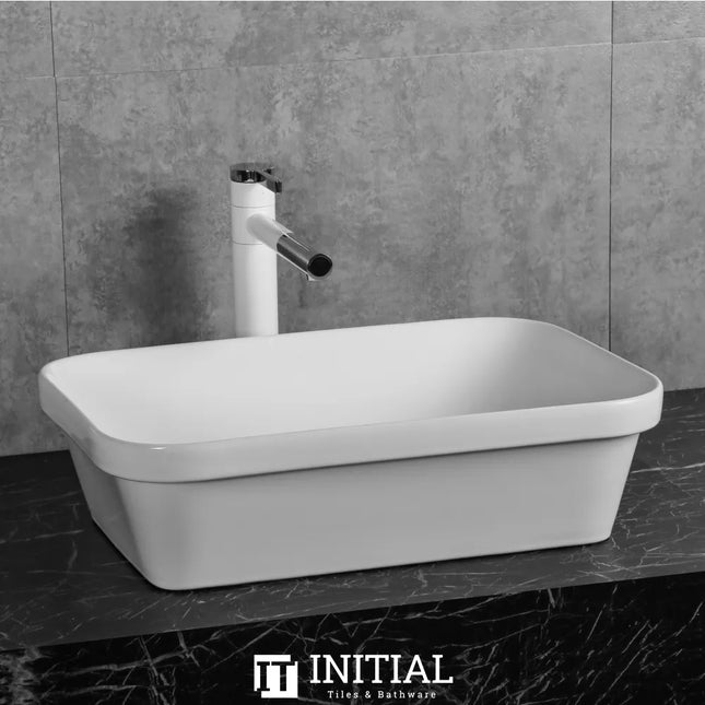 Above Counter Basin Gloss White Rectangle 528X368X140 ,