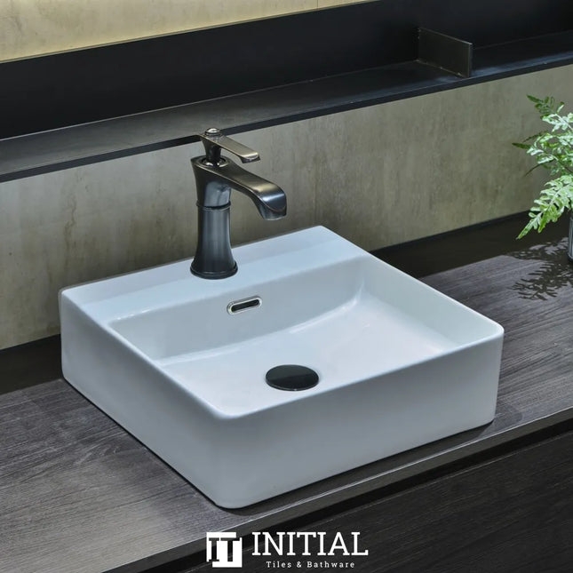 Ceramic Above Counter Basin Gloss White Rectangle 410X420X130 ,