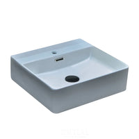 Ceramic Above Counter Basin Gloss White Rectangle 410X420X130 ,